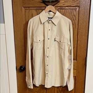 Classic Beige Button Down Shirt for Men